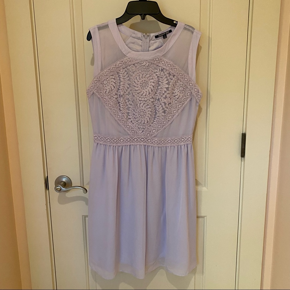 Exceptional Giani Bini Lavender Chiffon Lace Dress